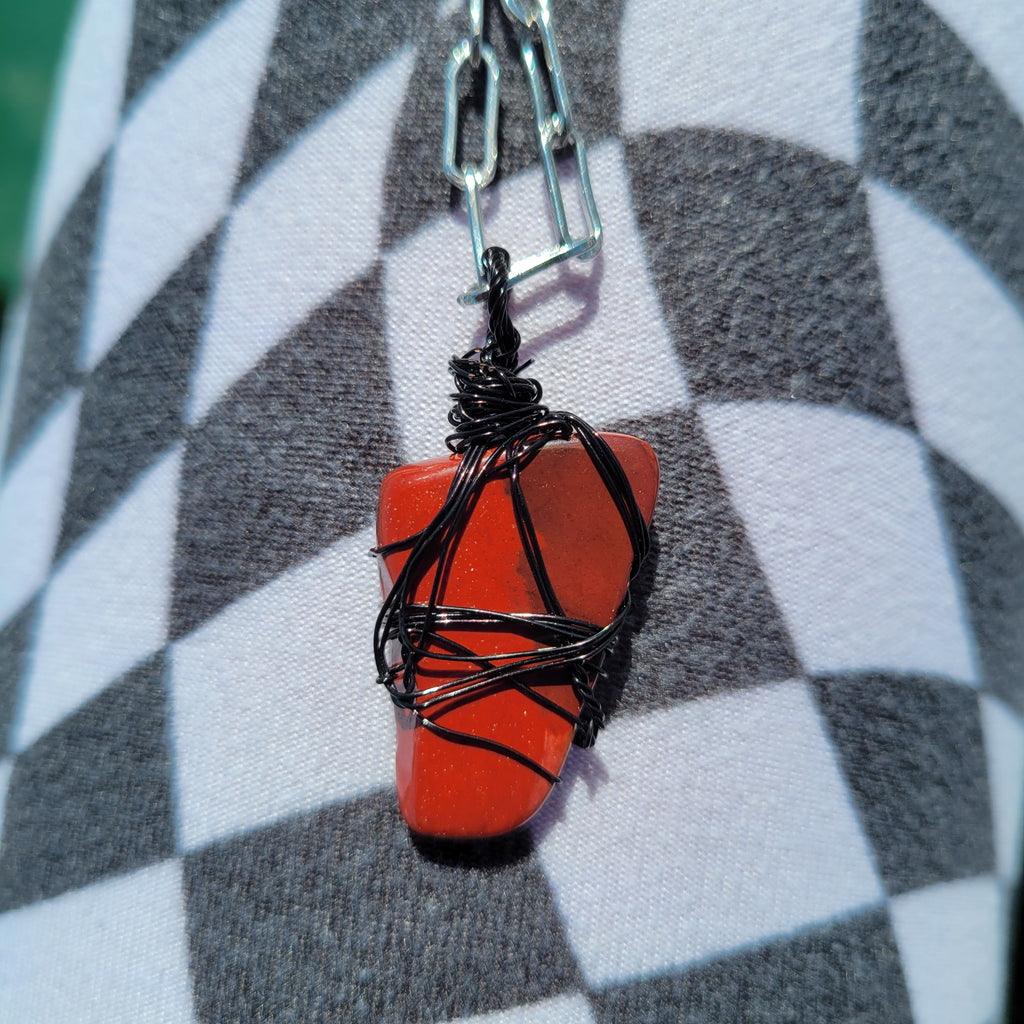 Red Jasper Hand Wrapped Necklace