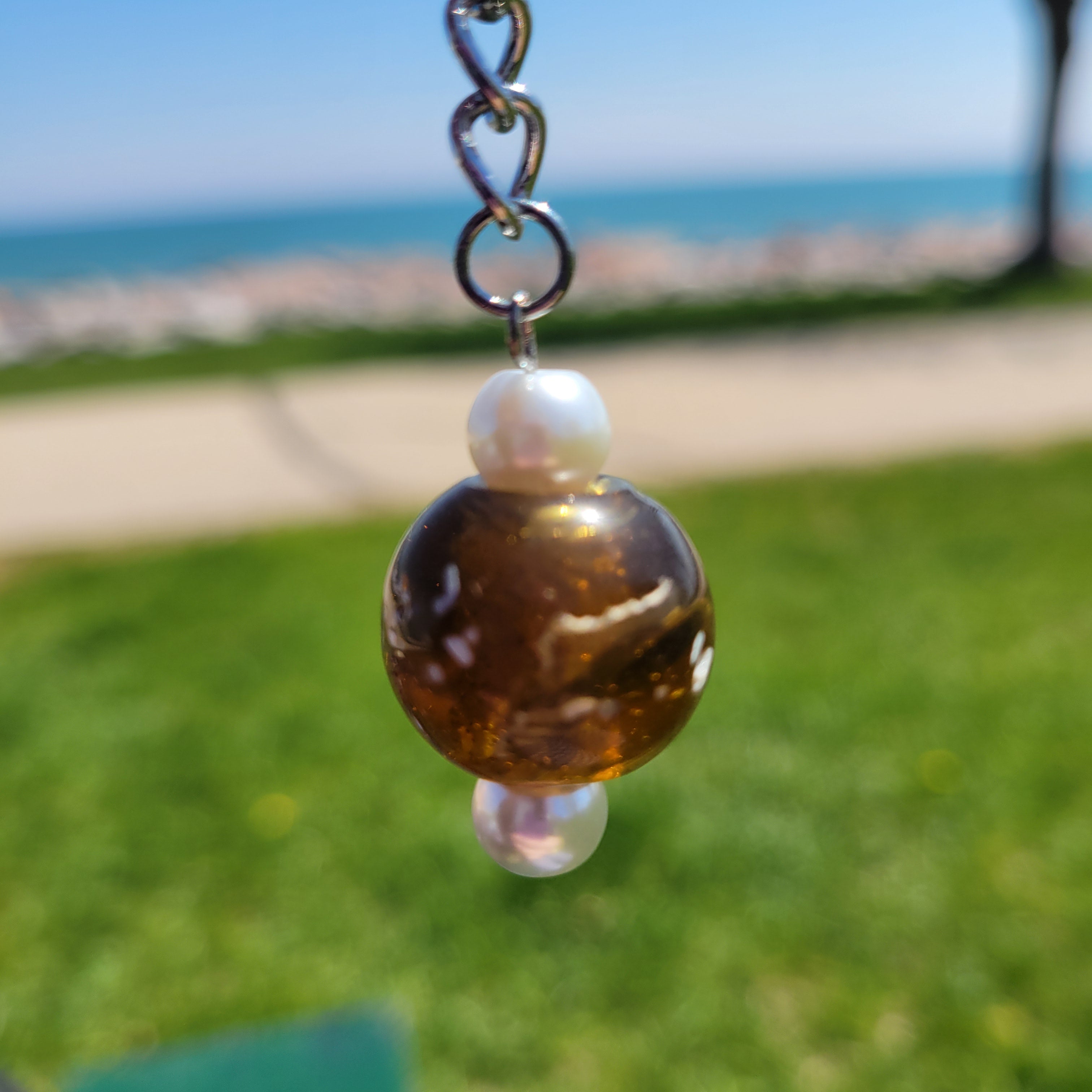 Amber Pearls Keychain