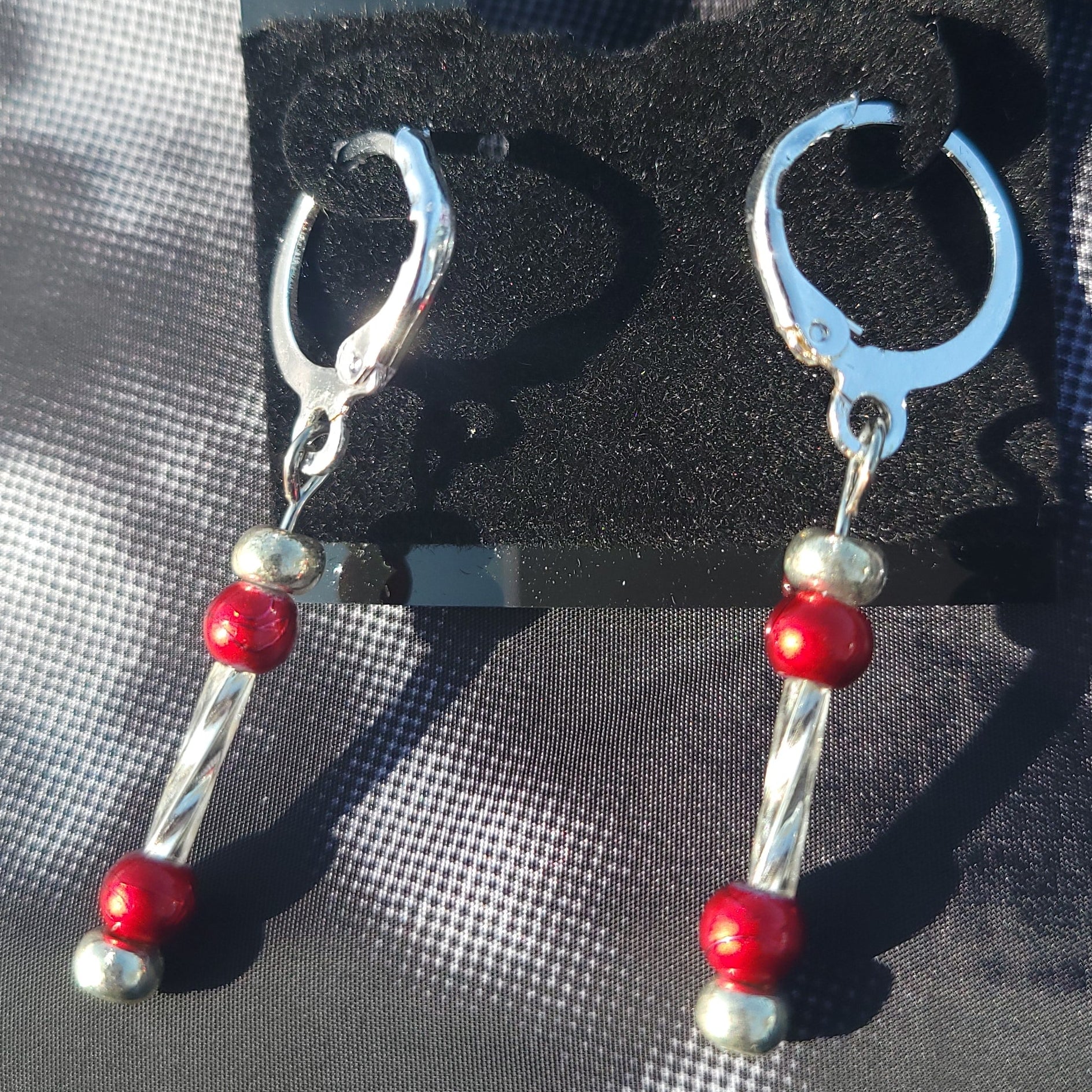 Simple Red/Silver Hoops
