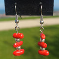 Red Pebble Earrings