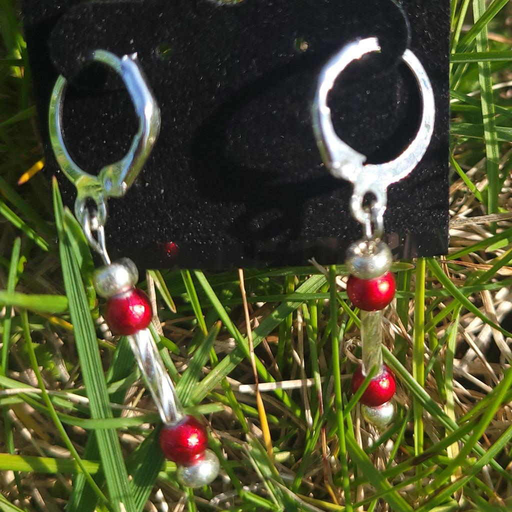 Simple Red/Silver Hoops