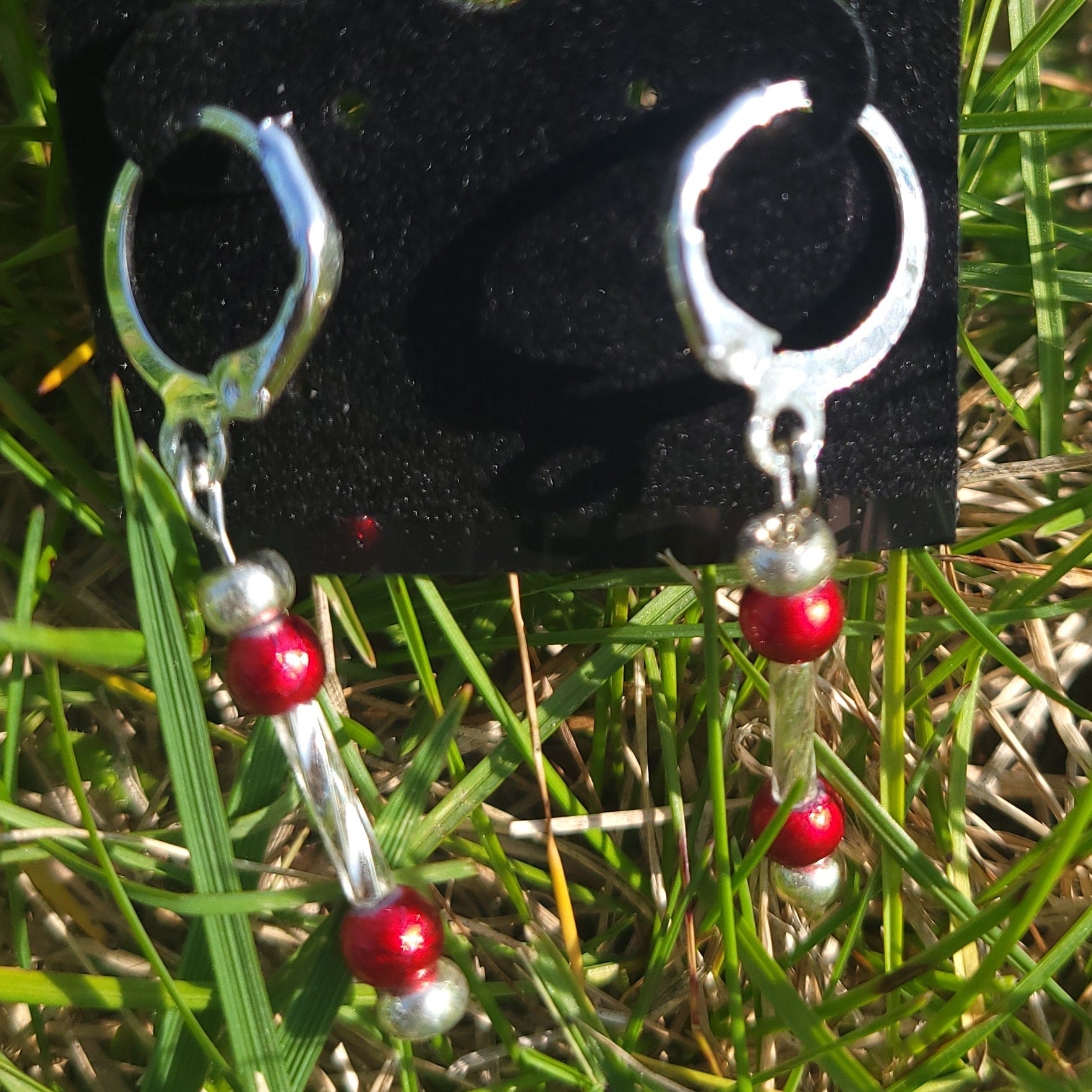 Simple Red/Silver Hoops