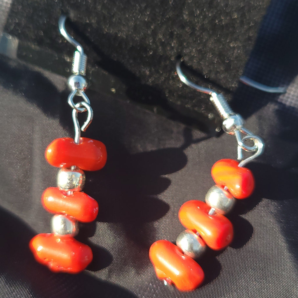 Red Pebble Earrings