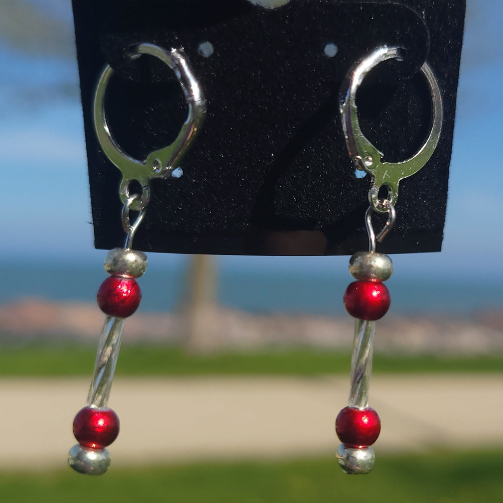 Simple Red/Silver Hoops