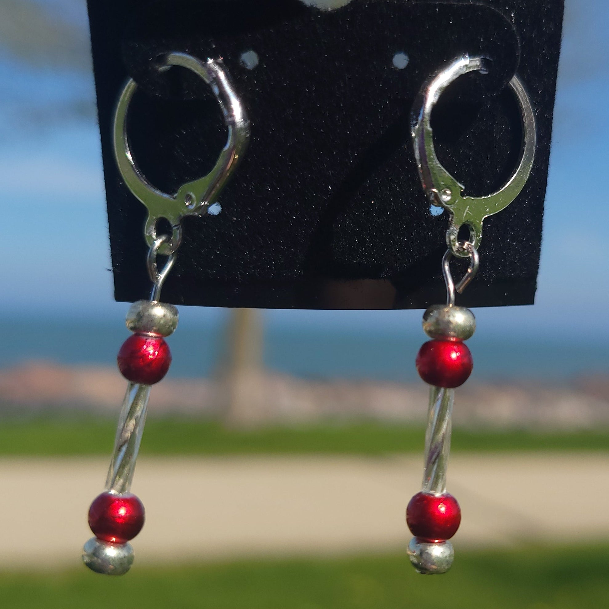 Simple Red/Silver Hoops