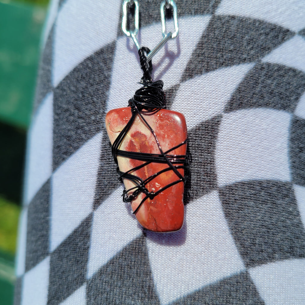 Red Jasper Hand Wrapped Necklace