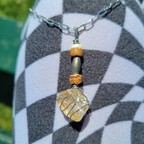 Citrine Hand Wrapped Necklace